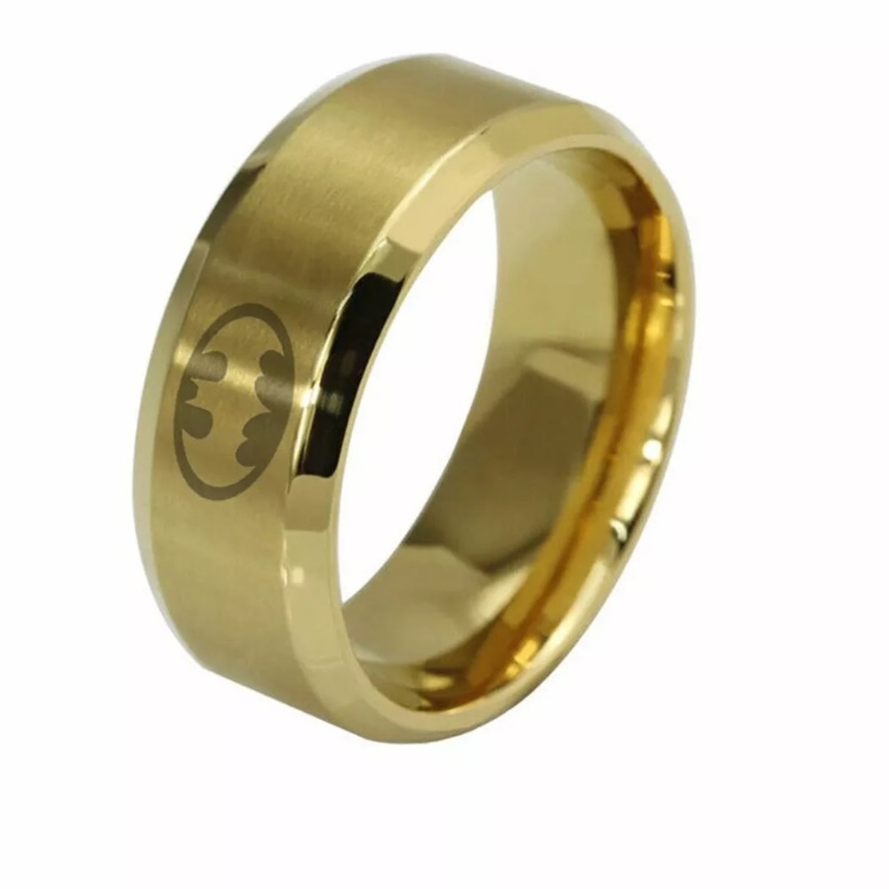 6mm Gold Batman Ring